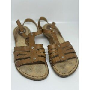 Born BOC Mattie Slingback Flat Leather Sandal Women's 10 Boho Summer Style